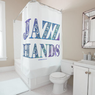 SlipperyJoe's artistic Jazz Hands vibrant colours  Shower Curtain