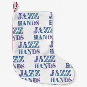 SlipperyJoe's artistic Jazz Hands vibrant colours  Small Christmas Stocking