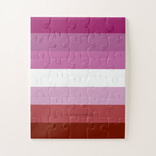 SlipperyJoe's artistic Lesbian Pride flag gay gift Jigsaw Puzzle