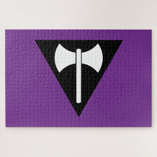 SlipperyJoe's artistic Lesbian Pride flag gay prid Jigsaw Puzzle