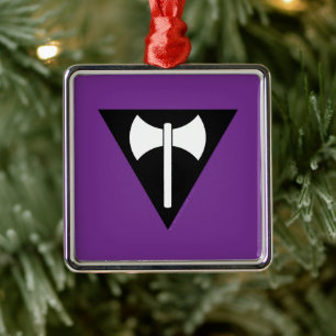 SlipperyJoe's artistic Lesbian Pride flag gay prid Metal Tree Decoration