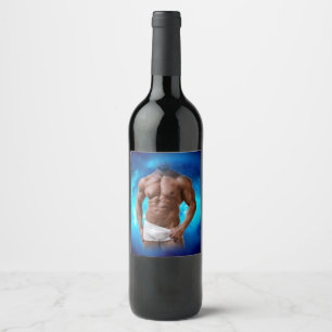 SlipperyJoe's artistic Masculine Man gay pride gif Wine Label