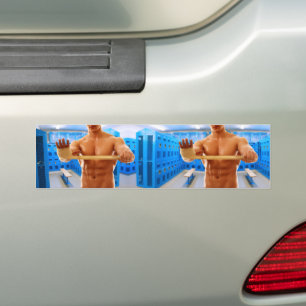 SlipperyJoe's artistic muscular man gay pride gift Bumper Sticker
