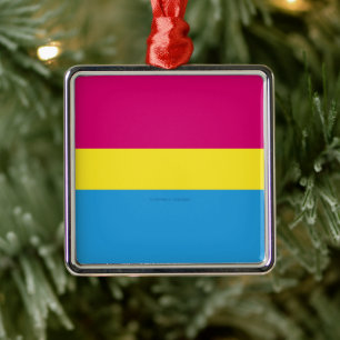 SlipperyJoe's artistic Pansexual Pride flag gifts  Metal Tree Decoration