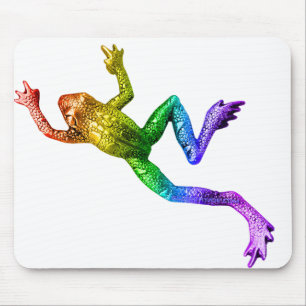 SlipperyJoe's artistic Pride Frog crawling gay gif Mouse Mat