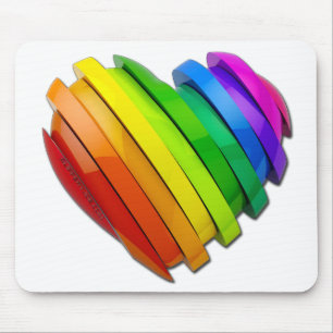 SlipperyJoe's artistic Pride Slices gay gifts hear Mouse Mat