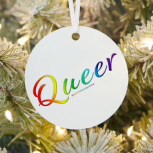 SlipperyJoe's artistic queer gay pride gifts LGBTQ Metal Tree Decoration