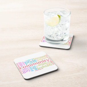 SlipperyJoe's artistic rainbow gay pride gifts LGB Coaster