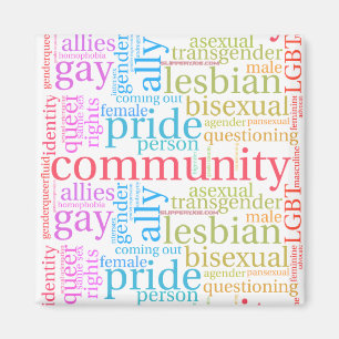 SlipperyJoe's artistic rainbow gay pride gifts LGB Magnet