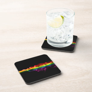 SlipperyJoe's artistic smoke gay pride gifts LGBTQ Coaster