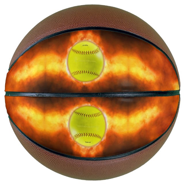 SlipperyJoe's artistic Softball on fire gay gifts  Basketball (Front)