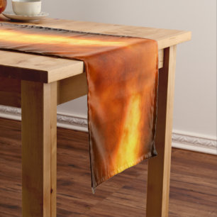 SlipperyJoe's artistic Softball on fire gay gifts Short Table Runner