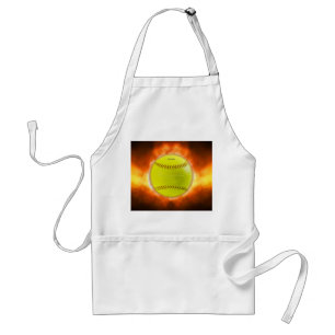 SlipperyJoe's artistic Softball on fire gay gifts Standard Apron