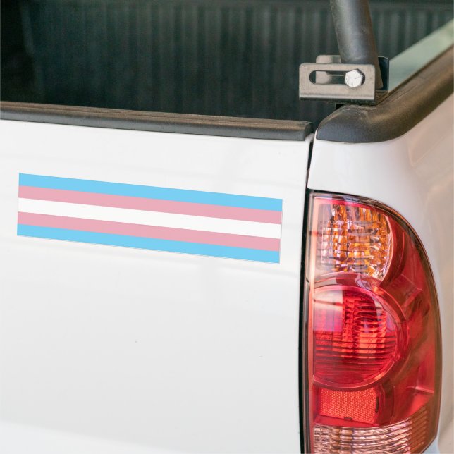 SlipperyJoe's artistic Transgender Pride flag gift Bumper Sticker (On Truck)