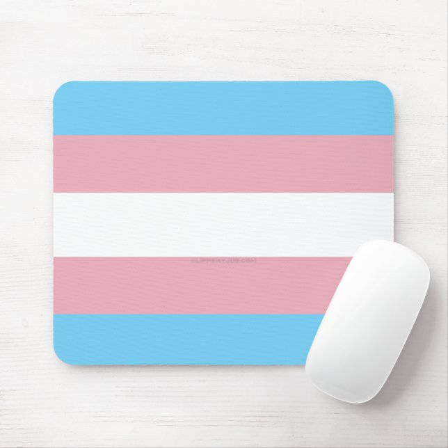 SlipperyJoe's artistic Transgender Pride flag gift Mouse Mat (With Mouse)