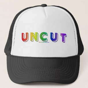 SlipperyJoe's artistic Uncut word gay pride gifts  Trucker Hat