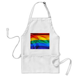SlipperyJoe's artistic Wave Gay Pride Flag gifts L Standard Apron