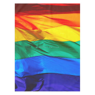 SlipperyJoe's artistic Wave Gay Pride Flag gifts L Tablecloth