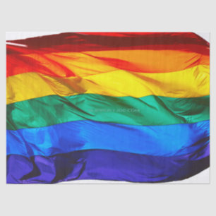 SlipperyJoe's artistic Wave Gay Pride Flag gifts L Tissue Paper