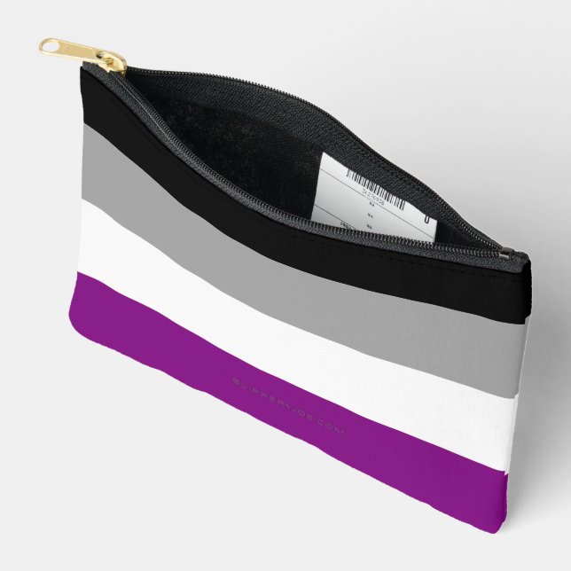 SlipperyJoe's asexual pride flag emphasising inclu Accessory Pouch (Open)