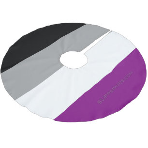SlipperyJoe's asexual pride flag emphasising inclu Brushed Polyester Tree Skirt