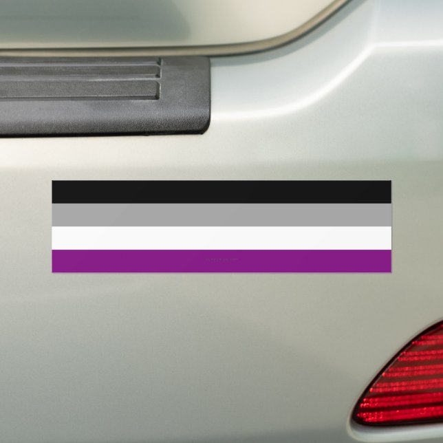 SlipperyJoe's asexual pride flag emphasising inclu Bumper Sticker (On Car)