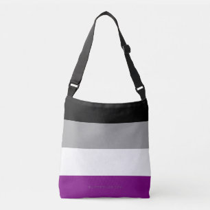 SlipperyJoe's asexual pride flag emphasising inclu Crossbody Bag