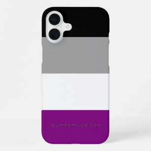 SlipperyJoe's asexual pride flag emphasising inclu iPhone 16 Plus Case
