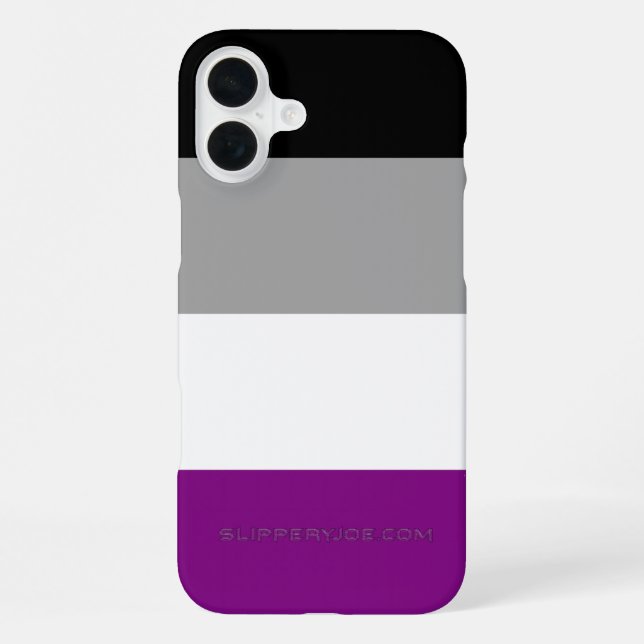 SlipperyJoe's asexual pride flag emphasising inclu iPhone Case (Back)