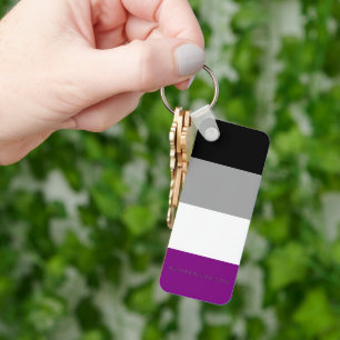 SlipperyJoe's asexual pride flag emphasising inclu Key Ring