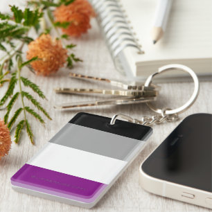 SlipperyJoe's asexual pride flag emphasising inclu Key Ring
