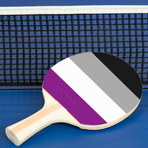 SlipperyJoe's asexual pride flag emphasising inclu Ping Pong Paddle