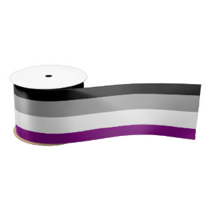 SlipperyJoe's asexual pride flag emphasising inclu Satin Ribbon