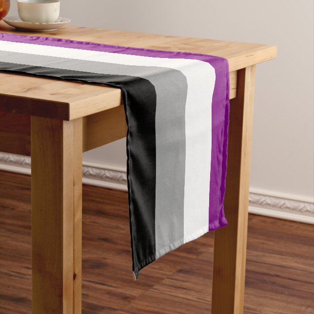 SlipperyJoe's asexual pride flag emphasising inclu Short Table Runner (In Situ)