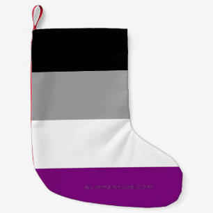 SlipperyJoe's asexual pride flag emphasising inclu Small Christmas Stocking