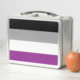 SlipperyJoe's asexual pride flag emphasizing inclu Metal Lunch Box