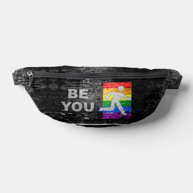 SlipperyJoe's Be You black brick wall walking figu Bum Bags (Lay Down)
