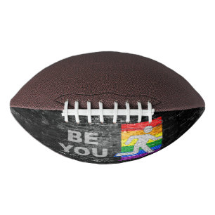 SlipperyJoe's Be You brick wall stick figure rainb American Football