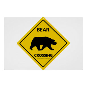 SlipperyJoe's bear crossing sign bear silhouette w