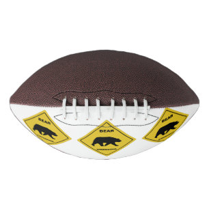 SlipperyJoe's bear crossing sign bear silhouette w American Football