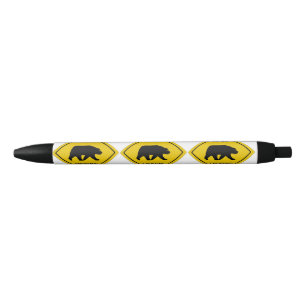 SlipperyJoe's bear crossing sign bear silhouette w Black Ink Pen