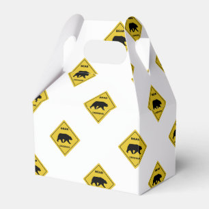 SlipperyJoe's bear crossing sign bear silhouette w Favour Box