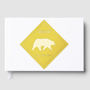 SlipperyJoe's bear crossing sign bear silhouette w Guest Book