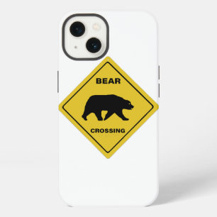 SlipperyJoe's bear crossing sign bear silhouette w iPhone 13 Case