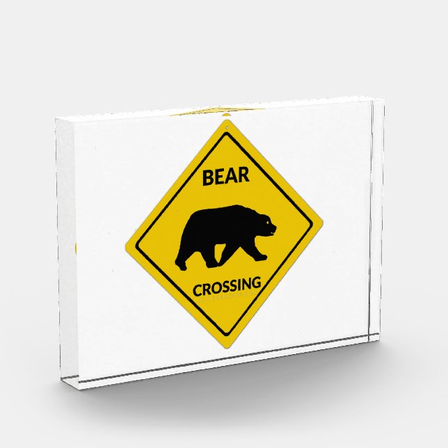 SlipperyJoe's bear crossing sign bear silhouette w Photo Block (Left)