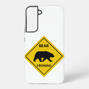 SlipperyJoe's bear crossing sign bear silhouette w Samsung Galaxy Case