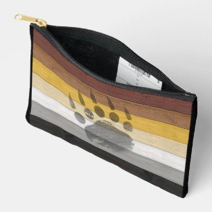 SlipperyJoe's Bear Pride flag wooden floor texture Accessory Pouch
