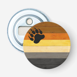 SlipperyJoe's Bear Pride flag wooden floor texture Bottle Opener