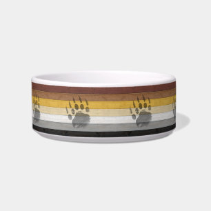 SlipperyJoe's Bear Pride flag wooden floor texture Bowl