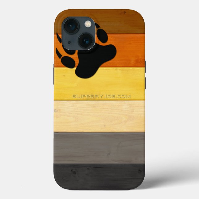 SlipperyJoe's Bear Pride flag wooden floor texture Case-Mate iPhone Case (Back)